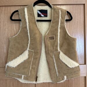 IMAN Tan and Cream Vest